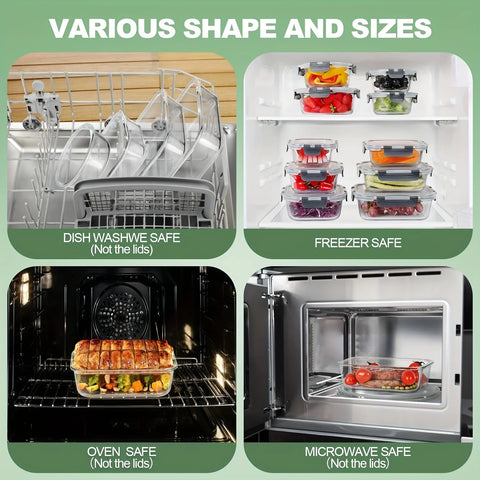 12-Piece Glass Food Container Set – Safe and Practical Storage for Your Meals