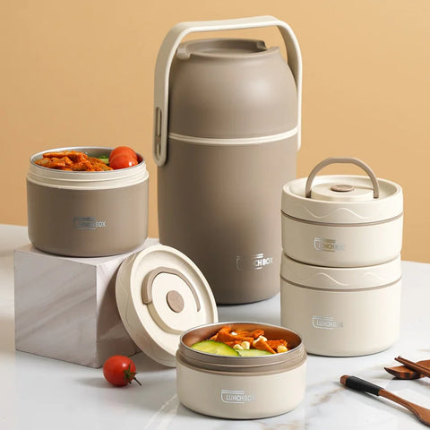 Stainless Steel Thermal Lunch Box Set with Soup Cup & Bag