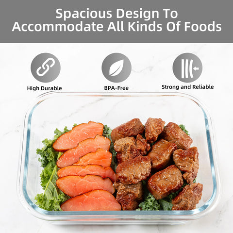 16-Piece Glass Food Storage Set – Airtight, Leakproof & Microwave Safe