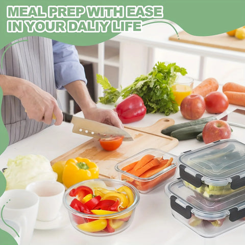 12-Piece Glass Food Container Set – Safe and Practical Storage for Your Meals