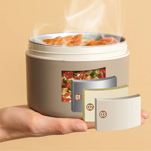 Stainless Steel Thermal Lunch Box Set with Soup Cup & Bag