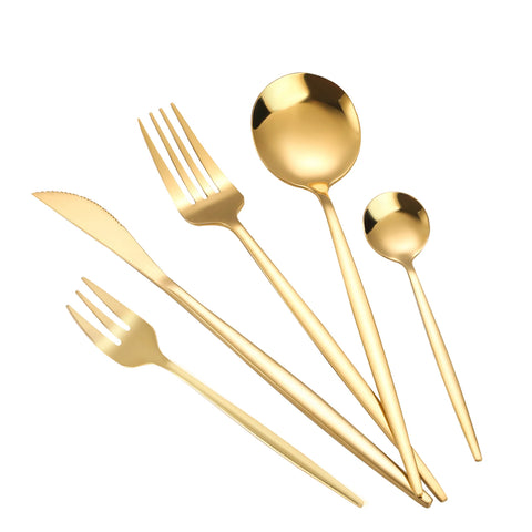 90PCS 18 Set Gold Flatware Cutlery 5 Golden Stainless Steel Kitchen Utensils