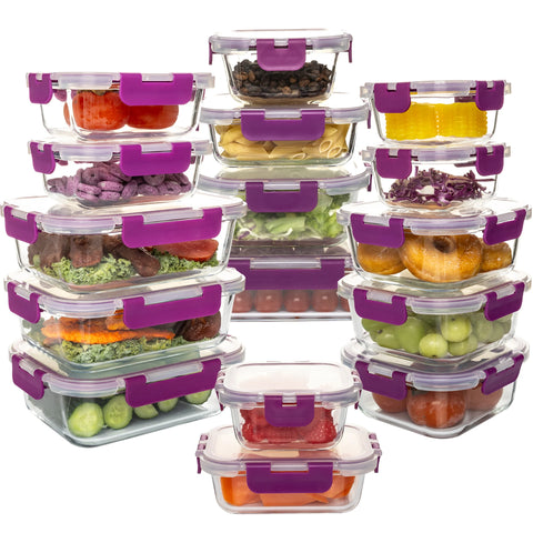16-Piece Glass Food Storage Set – Airtight, Leakproof & Microwave Safe