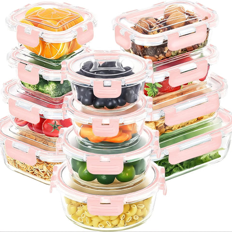 12-Piece Glass Food Container Set – Safe and Practical Storage for Your Meals